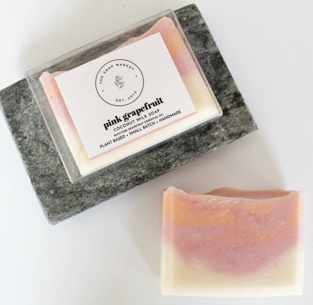 pink grapefruit coconut milk soap