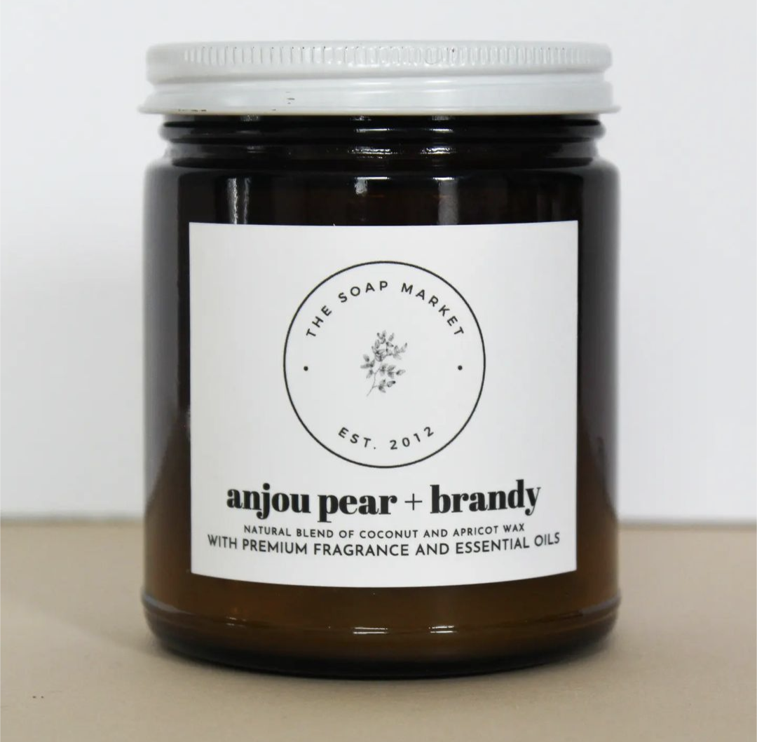 anjou pear + brandy woodwick candle- 9 oz