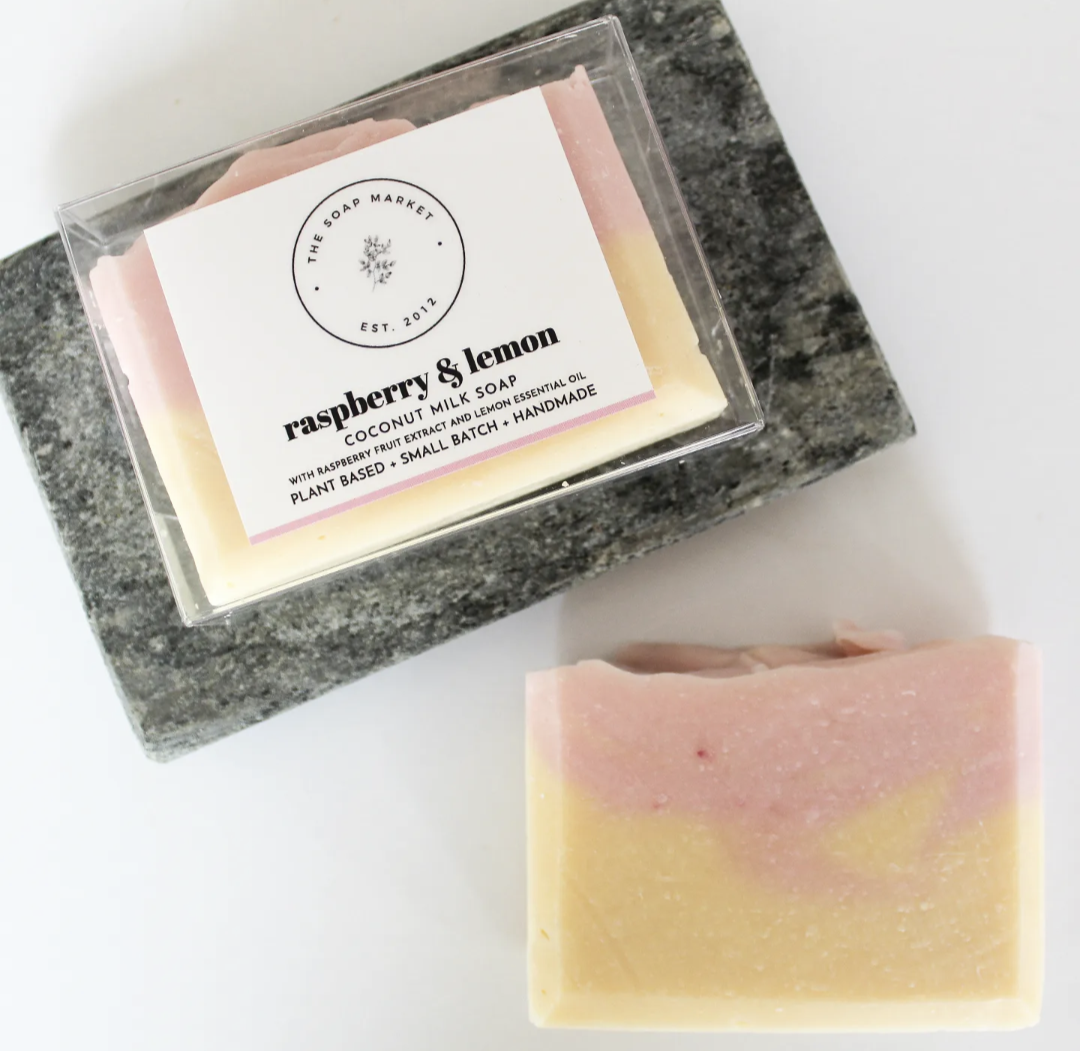 raspberry & lemon coconut milk soap